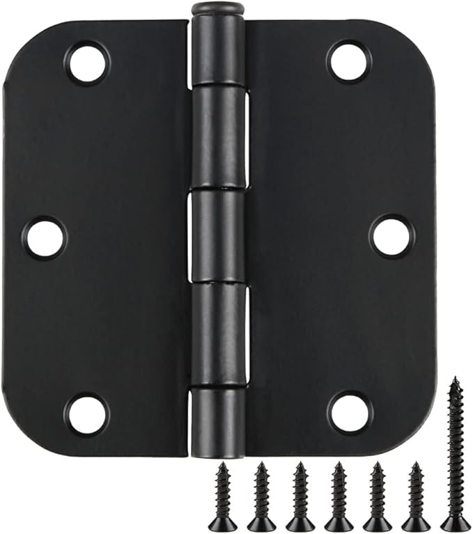 Rounded Door Hinges 3-1/2" x 3.5 Inch, 5/8 Radius, Matte Black 3 ½" 36 Pack No by TDCHINGES