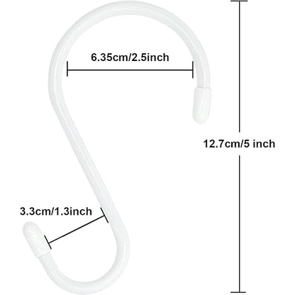 24 Pack 5 Inch White S Hooks, Vinyl Coated - Image 2