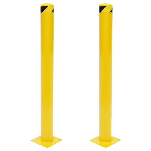 Safety Bollard Post 48'' Height Bollard Post Yellow Steel Pipe Parking Barrier by RudiUsoy