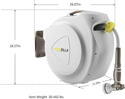 Retractable Garden Hose Reel, 5/8 in 100+6 ft, Heavy Duty Wall Mounted Water - Image 7