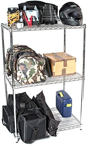Omega 24" Deep x 42" Wide x 63" High 3 Tier Chrome Starter Shelving Unit - Image 3
