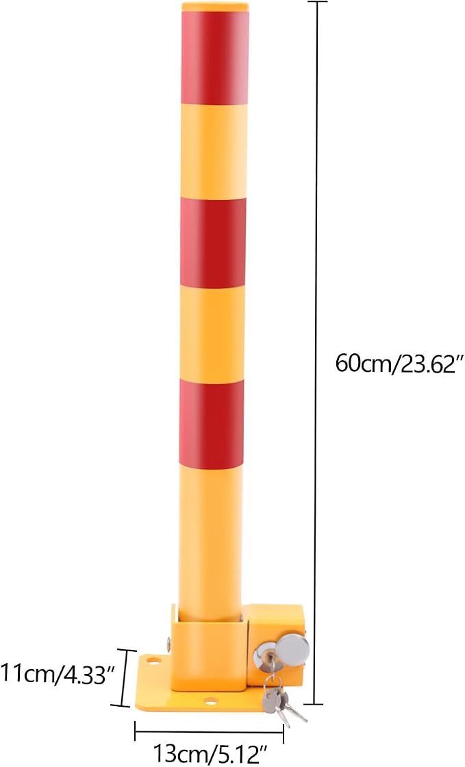 23In Q195 Iron Pipe Safety Bollard Yellow & Red Parking Barrier, Automatic - Image 5