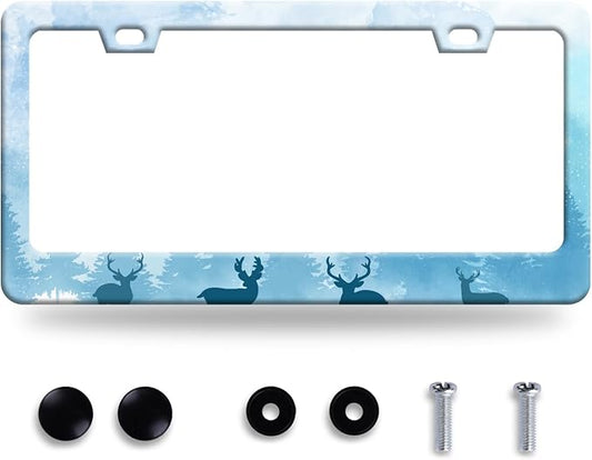 Deer License Plate Deer Forest License Plate Stainless Steel Parts Funny by GORSNKYE