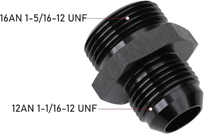 12AN Male Flare to 16AN ORB O-ring Boss Fuel Pump Rail Adapter Fitting Aluminum - Image 2