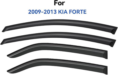 Window Visors Rain Guards for 2009 2010 2011 2012 2013 Kia Forte, Out-Channel - Image 2