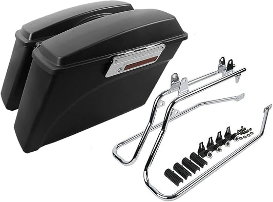 XFMT Hard Saddlebags Saddle Bag & Chrome Conversion Brackets by XFMT