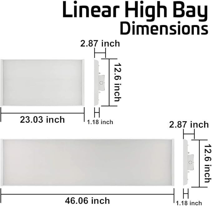 2 Pack 2 FT Linear LED High Bay Light 165W 22400 Lumens - Image 6
