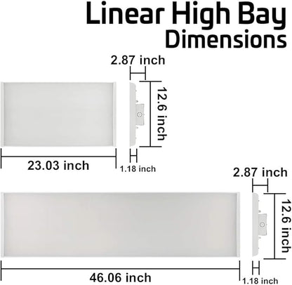 2 Pack Linear LED Bay Ceiling Shop Light - 2 Ft - 105W 5000K 1-10V Dimming - Image 7