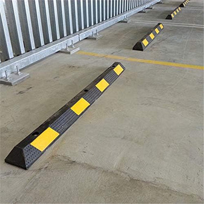 Heavy Duty Rubber Parking Curb Target High Reflective Yellow Safety Stripes - Image 9