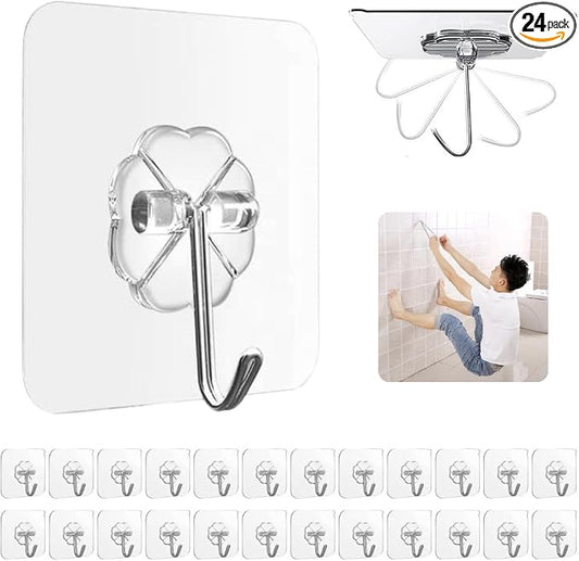 24 Pack Adhesive Hooks for Hanging by HomeStoreVibe