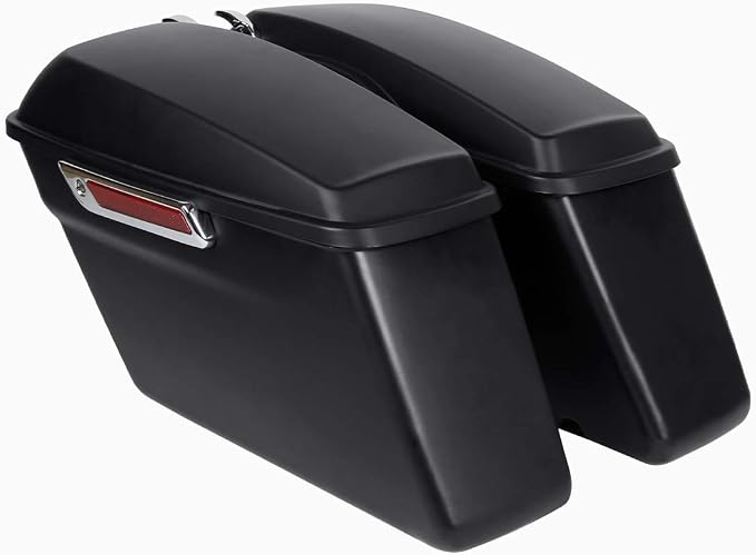 XFMT Motorcycle Hard Saddlebags Matte Black Saddle Bags Trunk W/Latches - Image 7