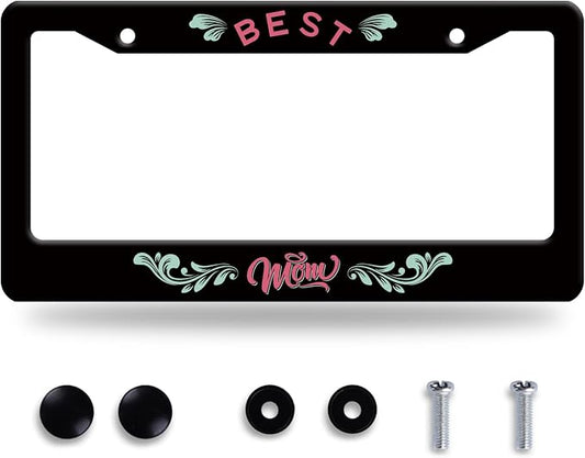 Best mom License Plate Frame Love mom License Plate Frames Stainless Steel by BRAGHRTED