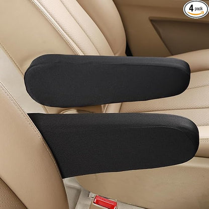 Automotive Black Cloth Fabric Armrest Covers by AEVEA