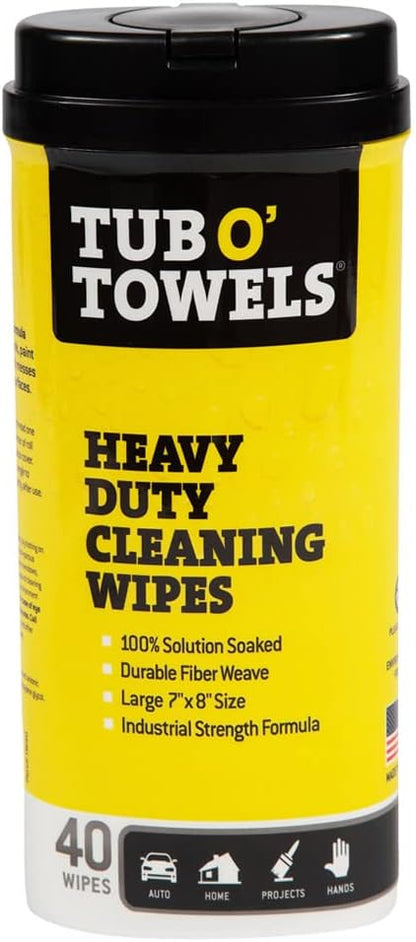 Tub O' Towels Heavy-Duty Multi-Surface Cleaning Wipes, Removes Grease, and by TubOTowels