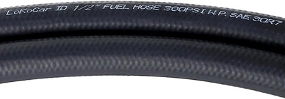 LokoCar Rubber Fuel Hose Line Push Lock 1/2" ID SAE 30R7 NBR 5ft 300PSI Black - Image 2