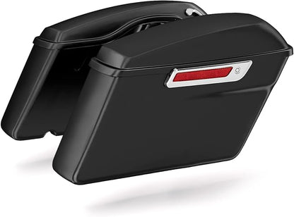 XFMT Motorcycle Hard Saddlebags Matte Black Saddle Bags Trunk W/Latches - Image 2