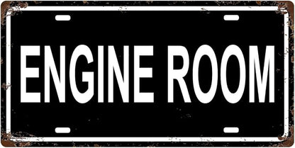 ENGINE ROOM SPACE Metal Tin Sign License Plate Bar Cafe Garage Cave Home Room by Unknown