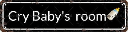 Cry Baby's room Space Vintage Metal Tin Street Sign Bar Cafe Garage Cave Home by Unknown