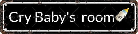 Cry Baby's room Space Vintage Metal Tin Street Sign Bar Cafe Garage Cave Home by Unknown