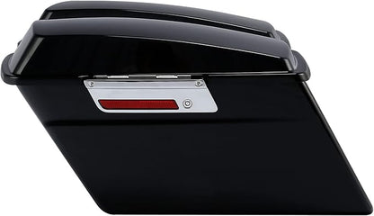 XFMT Vivid Black Hard Saddlebags Saddle Bags Trunk W/Chrome Conversion Brackets - Image 3