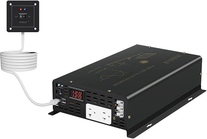WZRELB Pure Sine Wave Power Inverter 3000W 12VDC to 120VAC 6000W Peak Dual AC - Image 6