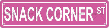 SNACK CORNER ST SPACE Metal Tin Street Sign Bar Cafe Garage Cave Home Room Wall by Unknown