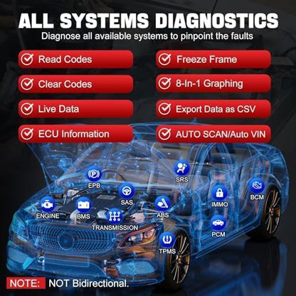 XTOOL IP608 Full System OBD2 Scanner Diagnostic Tool, Code Reader - Image 6