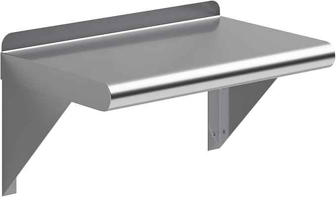 AmGood 10" X 16" Stainless Steel Wall Shelf | Metal Shelving | Garage, Utility by AmGood