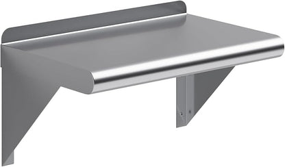 AmGood 10" X 16" Stainless Steel Wall Shelf | Metal Shelving | Garage, Utility by AmGood