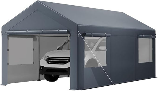 12X20 Ft Heavy Duty Carport Canopy, Portable Garage, Car Tents, Reinforced by BouPower