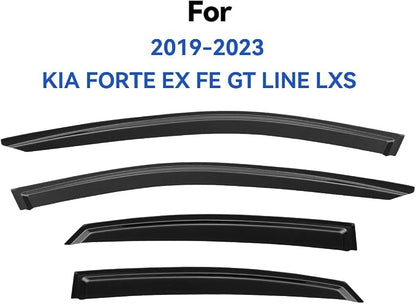 Window Visors Rain Guards for 2019 2020 2021 2022 2023 2024 Kia Forte, - Image 2