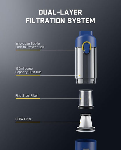 Fanttik Slim V8 Mate Cordless Car Vacuum Suction Power 12000Pa, Portable Mini - Image 9