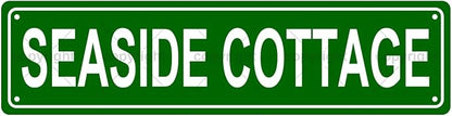 SEASIDE COTTAGE Space Metal Tin Street Sign Bar Cafe Garage Cave Home Room Wall by Unknown