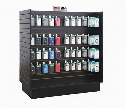 WISDOMFUR H-Unit Slatwall Gondola Display – 4 ft Black Freestanding Retail - Image 4
