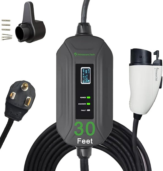 PRIMECOM Level 2 EV Charger 220/240V, 30ft & 50ft, Portable EVSE Electric by PRIMECOMTECH