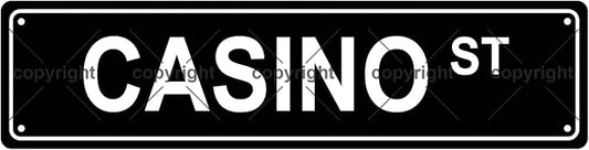 CASINO ST Space Metal Tin Street Sign Bar Cafe Garage Cave Home Room Wall by Unknown
