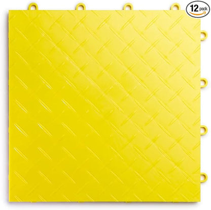 Big Floors RaceDeck Diamond Plate Design, Durable Interlocking Modular Garage by BigFloors