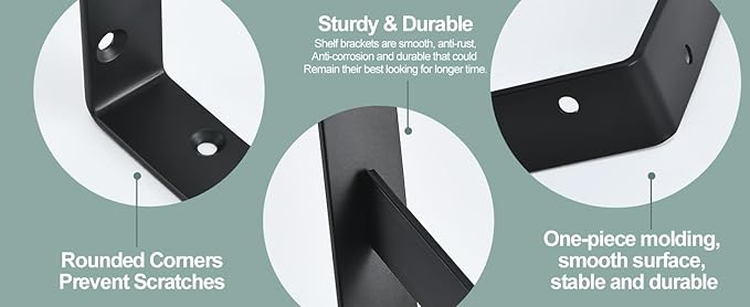 12 Pack L12 x H 8" Black Heavy Duty Shelf Brackets - Image 7