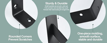 20 Pack L6 x H 4" Black Heavy Duty Shelf Brackets - Image 8