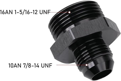 10AN Male Flare to 16AN ORB O-ring Boss Fuel Pump Rail Adapter Fitting Aluminum - Image 2