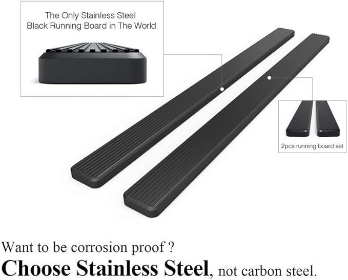 APS Running Boards 6-inch Black Compatible - Image 5
