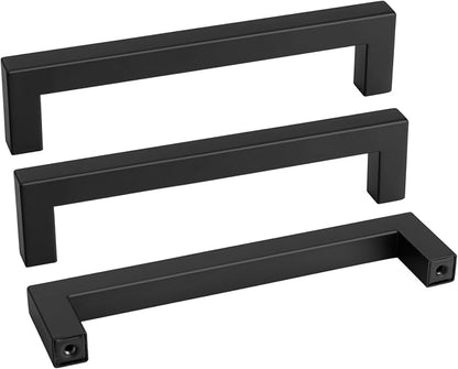 Goldenwarm 1 Pack Black Square Bar Cabinet Pull Drawer Handle Stainless Steel by goldenwarm