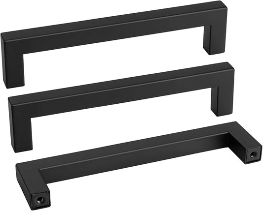 goldenwarm 150 Pack 6-1/4INCH Black Square Bar Cabinet Pull Drawer Handle by goldenwarm