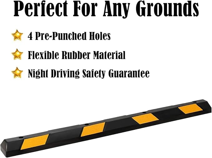 Goplus Parking Block, Heavy Duty Parking Target, Garage Wheel Stoppers - Image 4