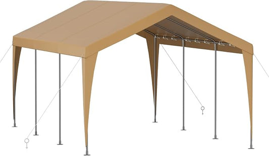 Carport 12x20 Heavy Duty Portable Garage, Galvanized Frame Carport Canopy by BUPPLEE