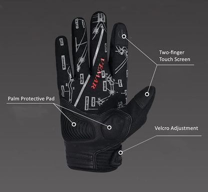 Skull Ghost Touchscreen Compatible Riding MTB Bike Gloves - Image 2