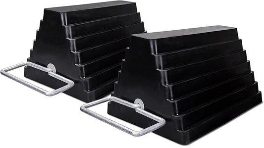 2 Packs Rubber Heavy Duty Wheel Chocks by HOXWELL