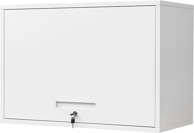 Yizosh Metal Wall Cabinet with Doors and Shelves, Floating Storage Unit by Yizosh