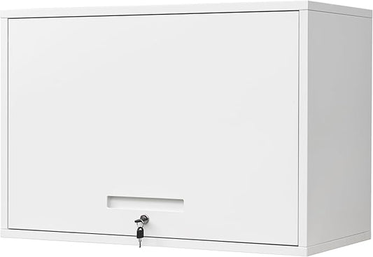 Yizosh Metal Wall Cabinet with Doors and Shelves, Floating Storage Unit by Yizosh