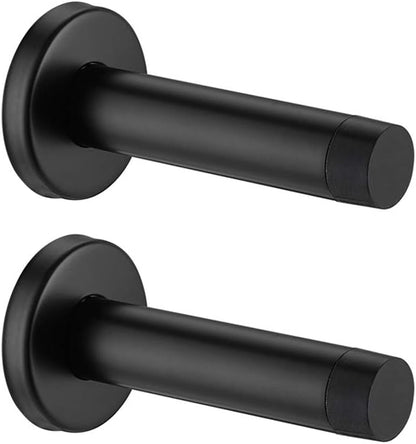 JQK Door Stopper Black, 304 Stainless Steel Thicken 1mm Sound Dampening Door by Homeimprovement